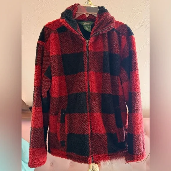 Red and Black Plaid Fleece Stillwater Supply Jacket - Picture 1 of 7